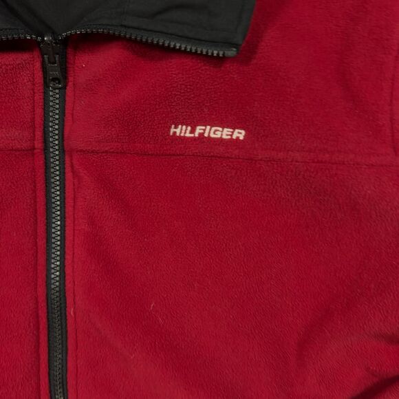 Tommy Hilfiger Reversible Jacket Men’s Medium Black/Red Fleece Lined - Picture 4 of 7